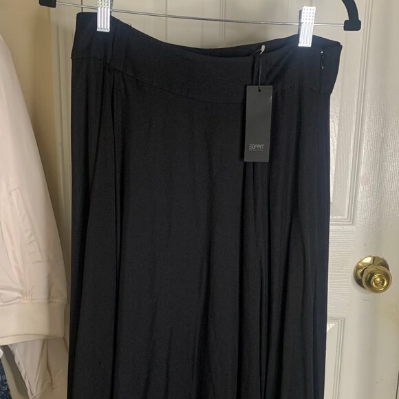 NWT Esprit Black A-Line Skirt w/ Belt Loops | Designer Piece for a Steal - Picture 1 of 5